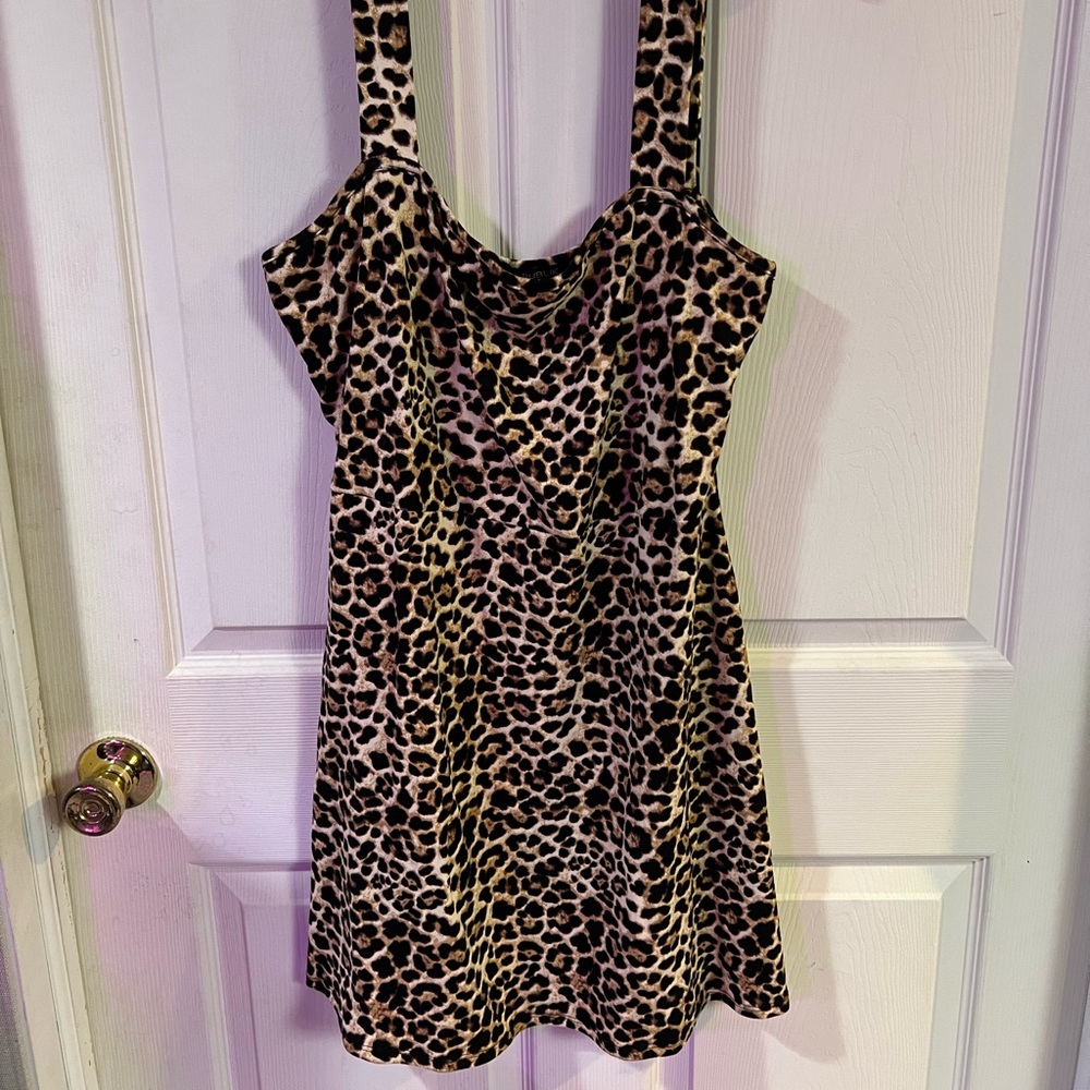 Cheetah print mini summer dress
